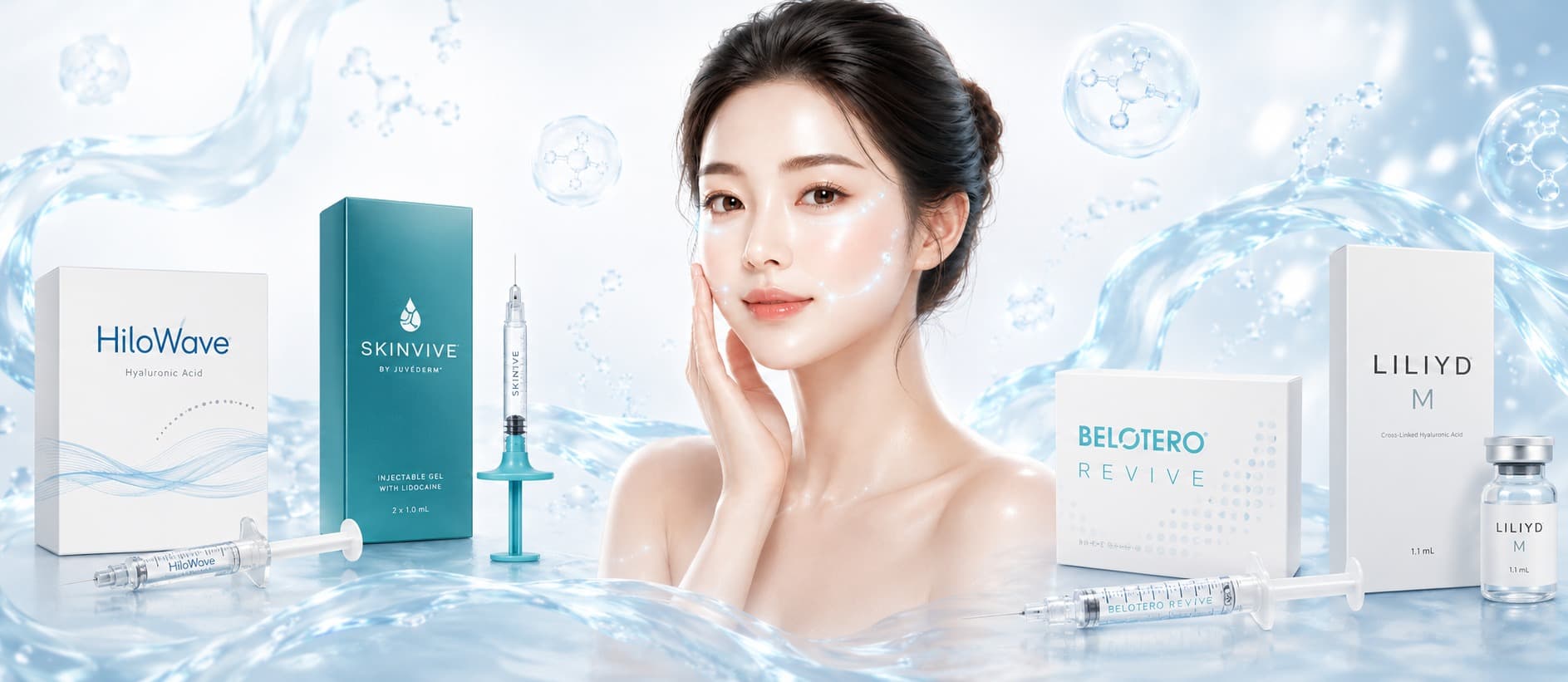 [Hyaluronic Acid Water Glow Injection/Skin Booster] Hylawave, Skinvive, Belotero Revive, Leliide M