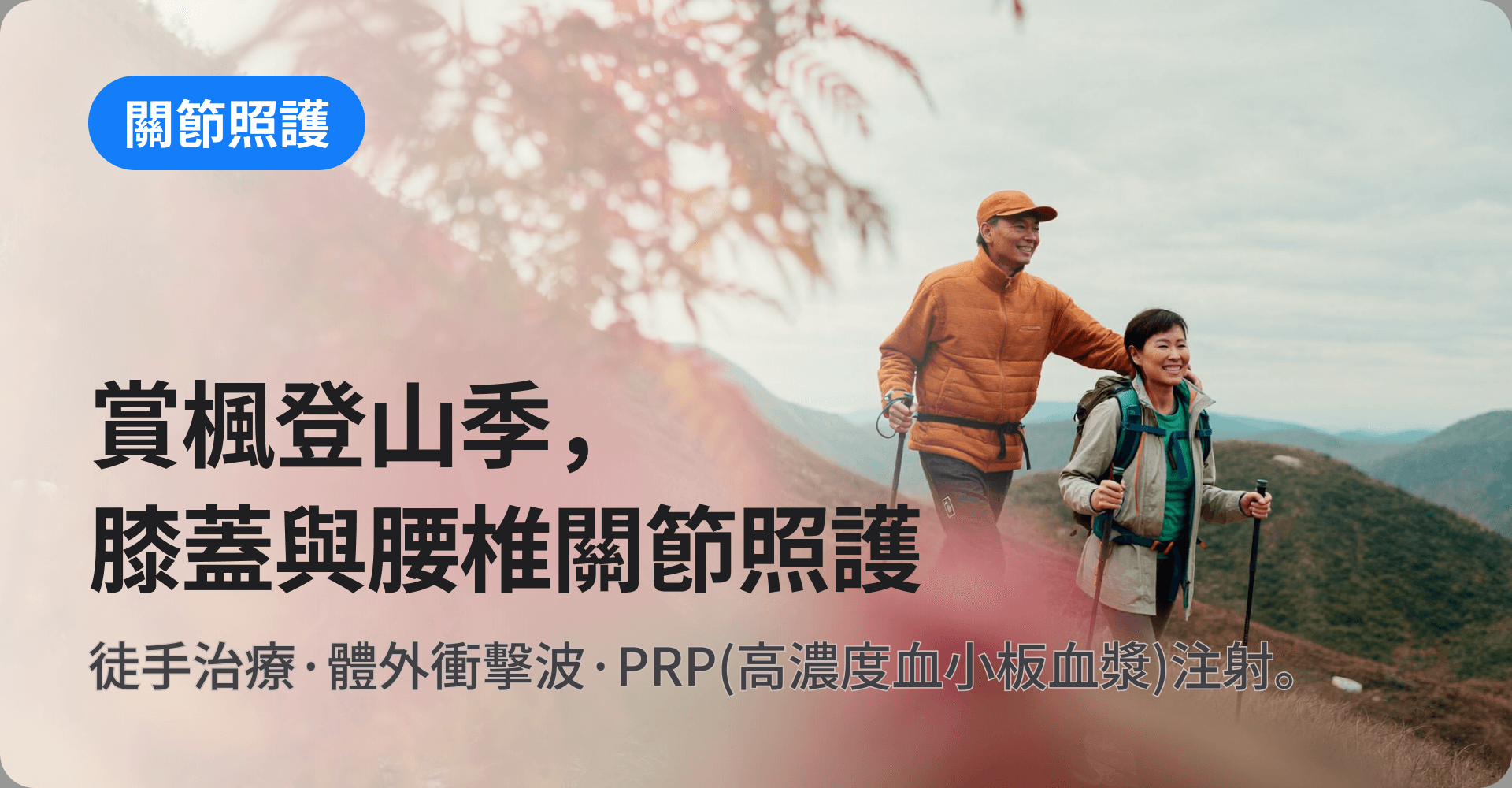 賞楓登山季,膝蓋與腰椎關節照護